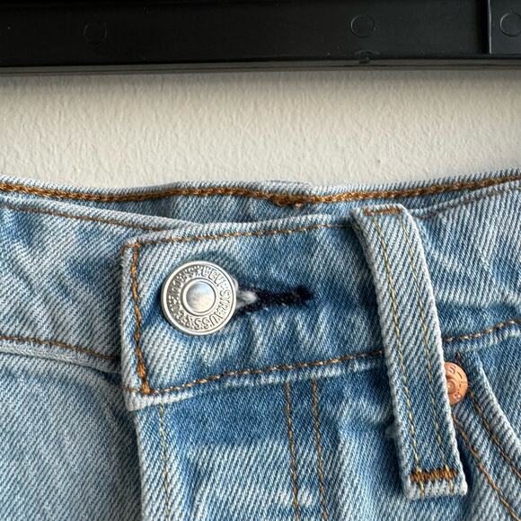 Levi's 501 Logo Spellout Trim Cutoff Denim Shorts - 27 - Picture 4 of 9